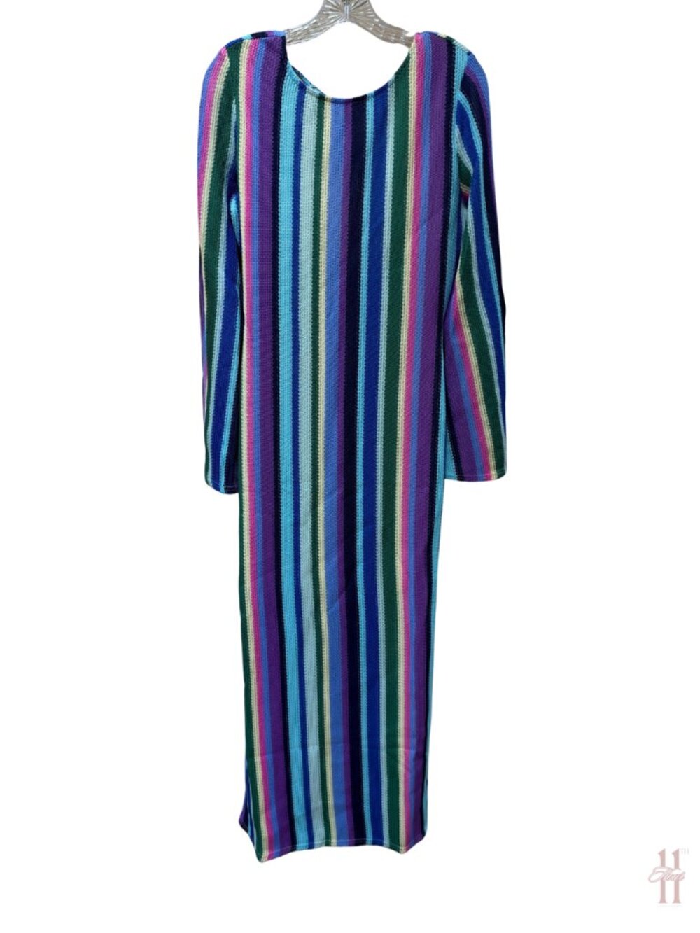 NEW Vici Blue Multi Striped Maxi Dress Swim Cover Up - Large